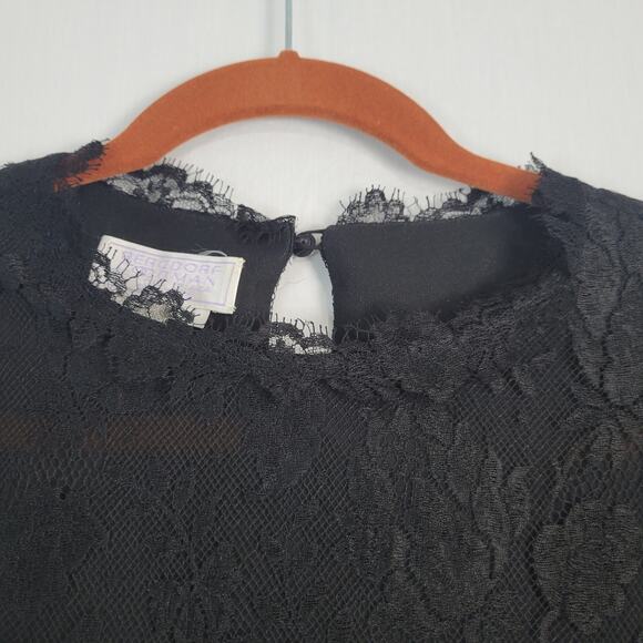 Vintage Floral Lace Top sz 10 black whimisgoth gothic fairy grunge 90s Y2K sheer - Picture 5 of 9